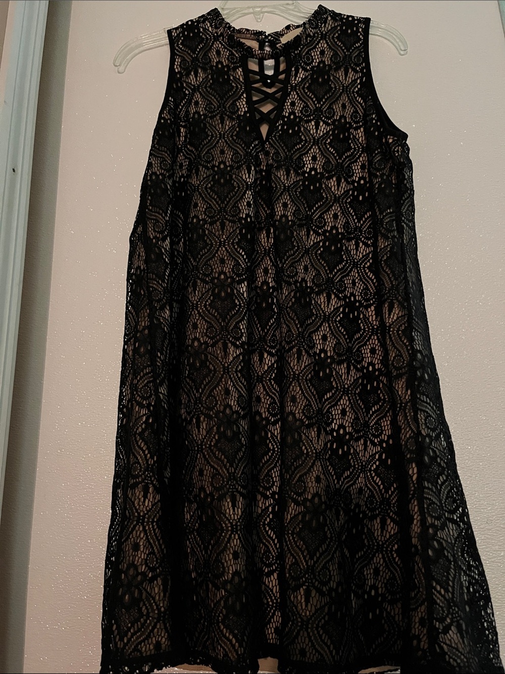 Wishful Park Black Lace Overlay Dress